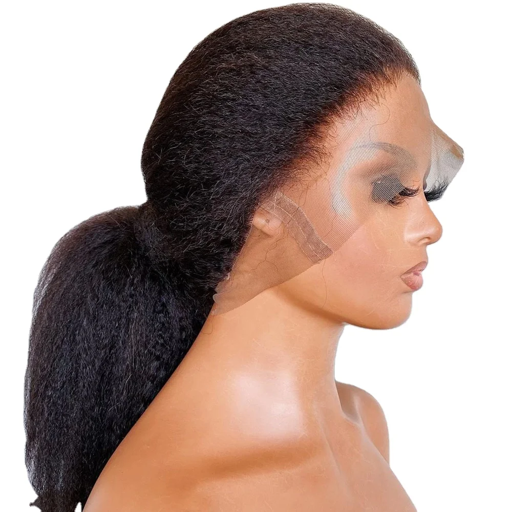 Natural Color Kinky Straight Hair Lace Frontal wigs Adjustable Strap 100% human hair wigs
Natural Color Kinky Straight Hair Lace Frontal wigs Adjustable Strap 100% human hair wigs