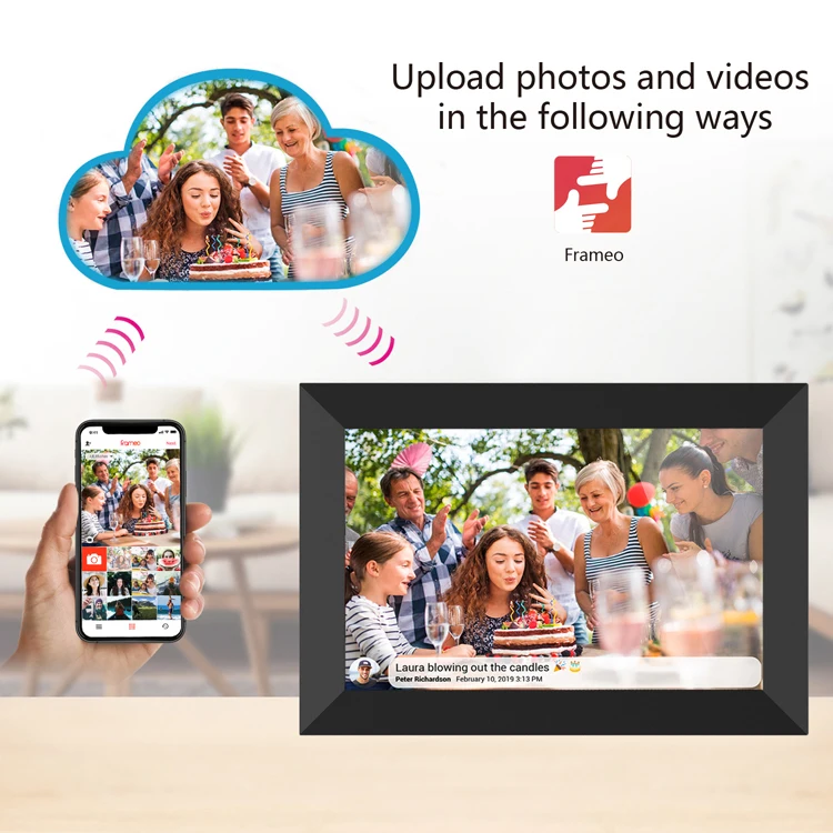 PhotoShare Friends and Family Smart Frame 10.1" Digital Photo Frame Send Pics from Phone to Frame
PhotoShare Friends and Family Smart Frame 10.1" Digital Photo Frame Send Pics from Phone to Frame