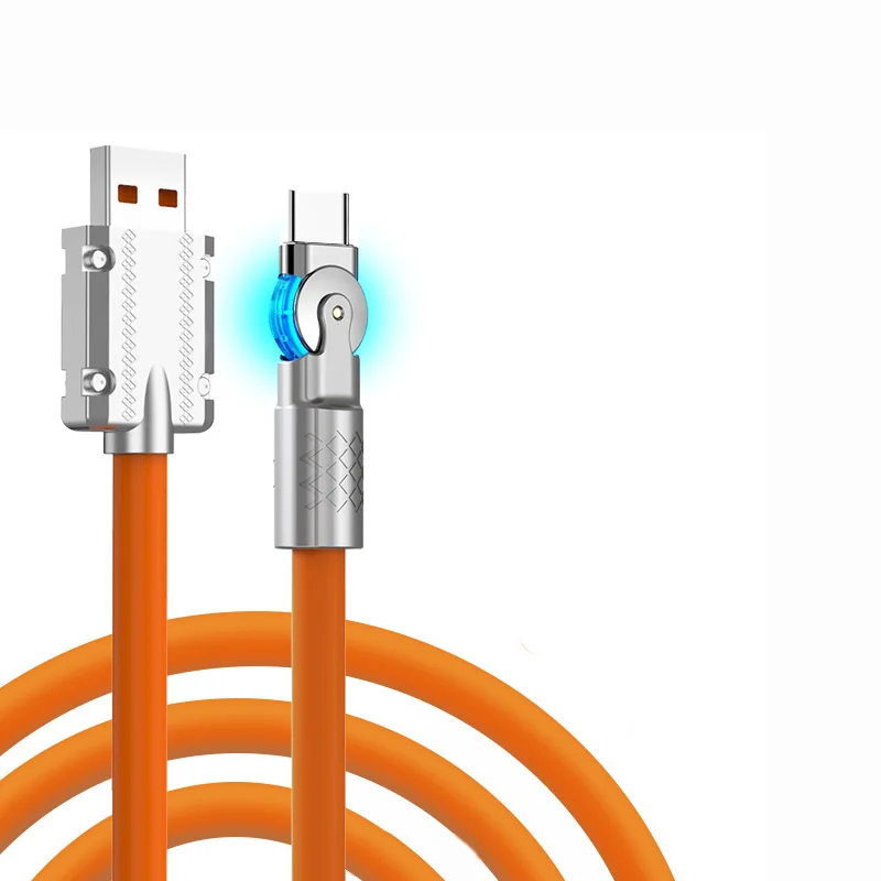 180 Degree Rotatable Connector With Light 120W Super Fast Charging Type-C 6A Data Cable for Phone
180 Degree Rotatable Connector With Light 120W Super Fast Charging Type-C 6A Data Cable for Phone