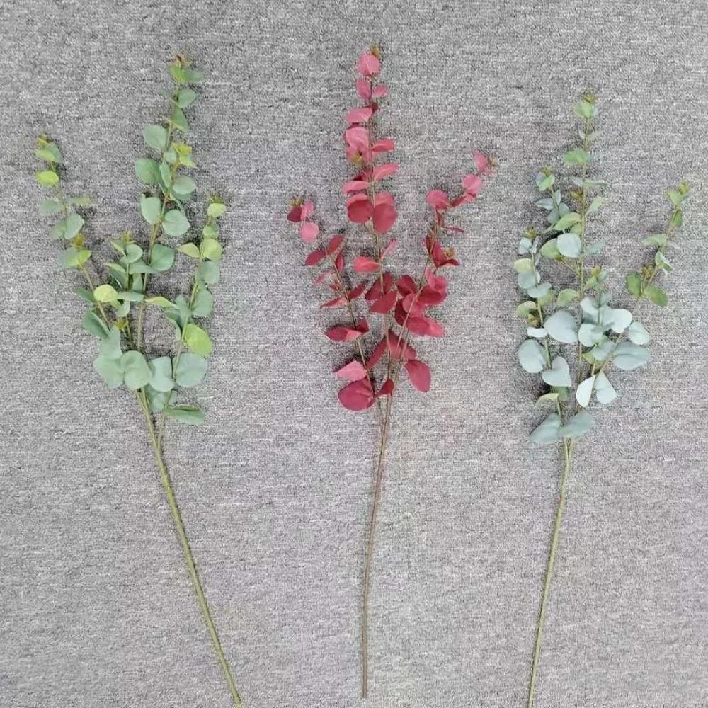 High quality florial fabeic material silk 3 branches artificial green plant eucalyptus leaf branch, 3 colors as showes
High quality florial fabeic material silk 3 branches artificial green plant eucalyptus leaf branch, 3 colors as showes