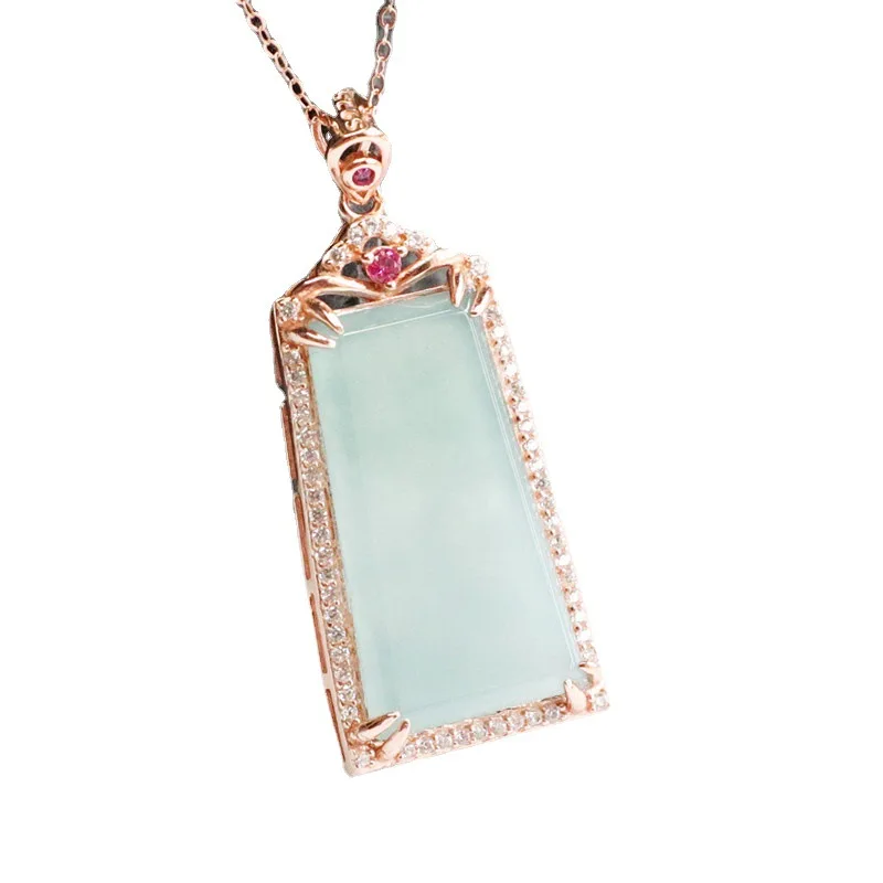 S925 Silver Inlay Natural Emerald Ice Blue Water Square Plate Lucky Pendant Live Delivery FC2051207
S925 Silver Inlay Natural Emerald Ice Blue Water Square Plate Lucky Pendant Live Delivery FC2051207