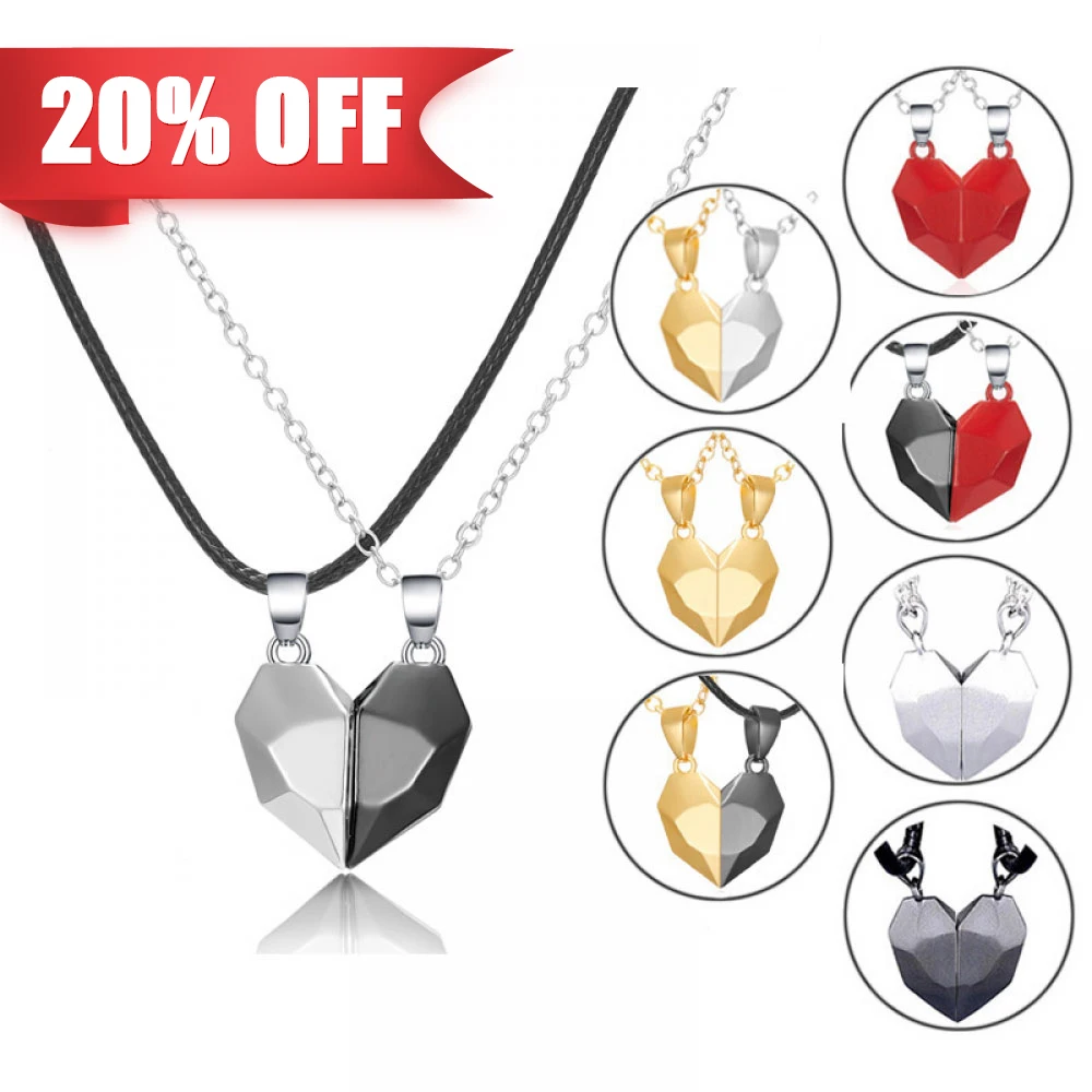 Magnetic Couple Necklaces Women Valentine's Day Gift Matching Half Heart Pendant Con Iman Collar De Pareja, Gold, black, steel, red
Magnetic Couple Necklaces Women Valentine's Day Gift Matching Half Heart Pendant Con Iman Collar De Pareja, Gold, black, steel, red