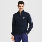 China Factory Wholesale Price OEM Services Zip Up Mens Full sleeve T Shirt Collar Polo Long Sleeve T Shirt with Patch