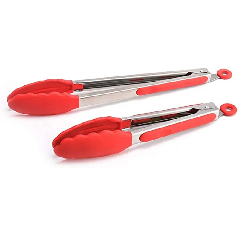 2 Set Non-Stick Heat Resistance Stainless Steel Silicone Food Clip Kitchen Tongs Set, Black,red
2 Set Non-Stick Heat Resistance Stainless Steel Silicone Food Clip Kitchen Tongs Set, Black,red