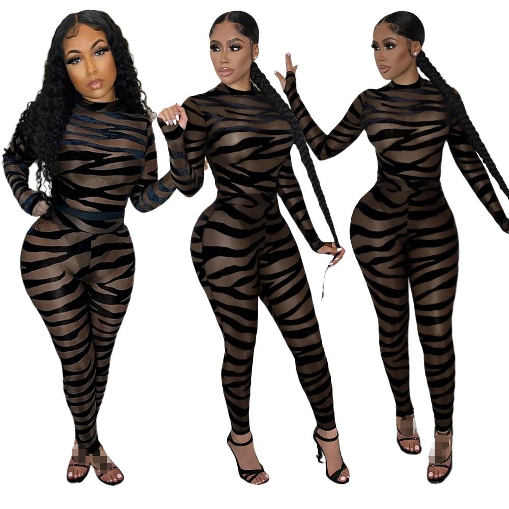 New R12012 - Mesh Patchwork Flocking See Through Transparent Sheer Black Jumpsuit For Women
New R12012 - Mesh Patchwork Flocking See Through Transparent Sheer Black Jumpsuit For Women