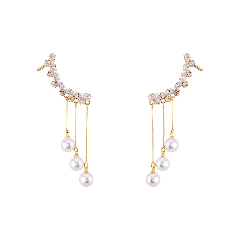 OEM Wholesale Korean Fashion Temperament 925 Silver Needle One-piece crystal Pearl Tassel Ear Clip Earrings, Pic
OEM Wholesale Korean Fashion Temperament 925 Silver Needle One-piece crystal Pearl Tassel Ear Clip Earrings, Pic