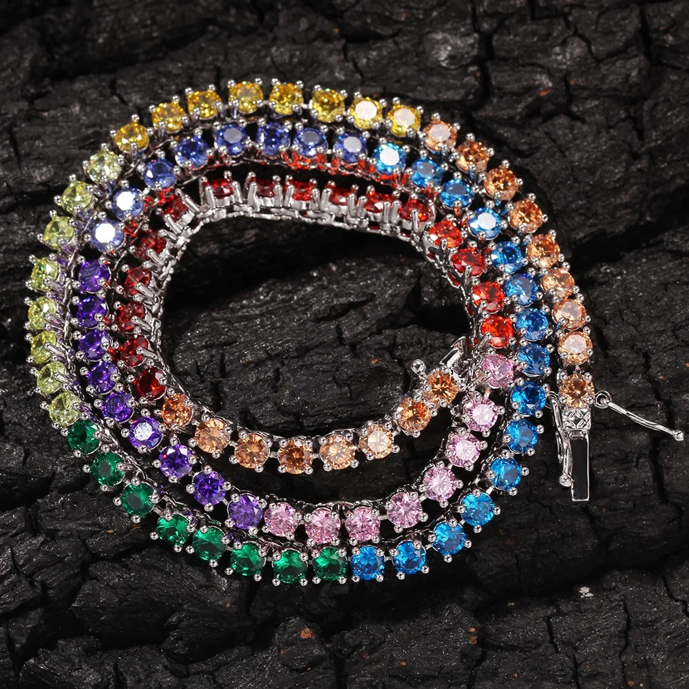 BLING KING Multicolor Tennis Chain Rhinestone Necklace For Men And Women Bling Colorful Hip Hop Trendy Rapper Jewelry Party Gift, Customized color
BLING KING Multicolor Tennis Chain Rhinestone Necklace For Men And Women Bling Colorful Hip Hop Trendy Rapper Jewelry Party Gift, Customized color