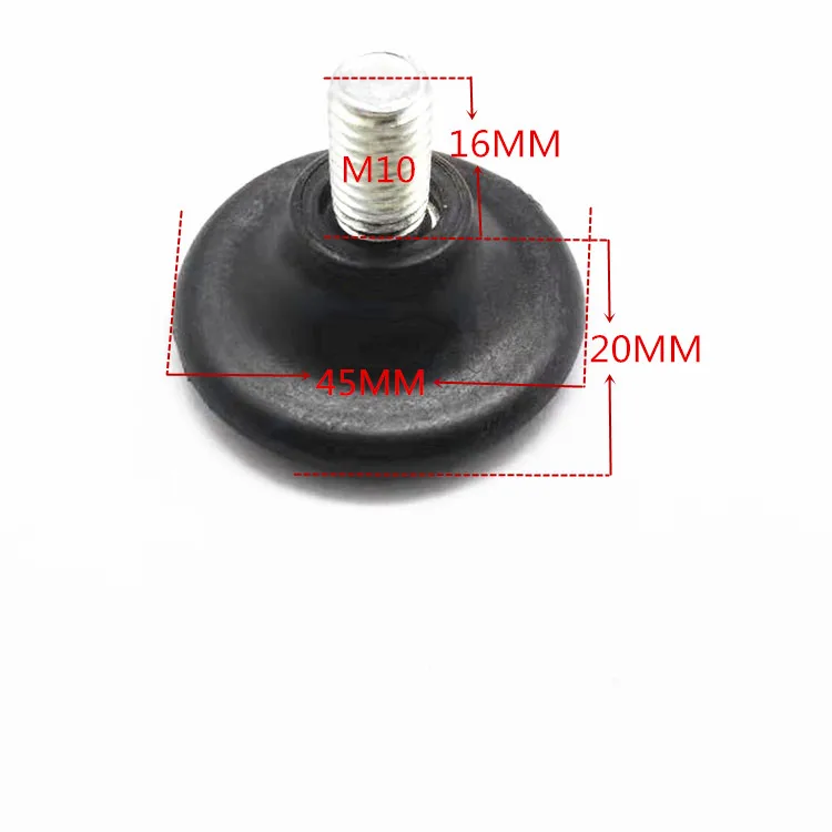 M10-45 mm connector insertion adjusted square black adjustable Leveling Feet