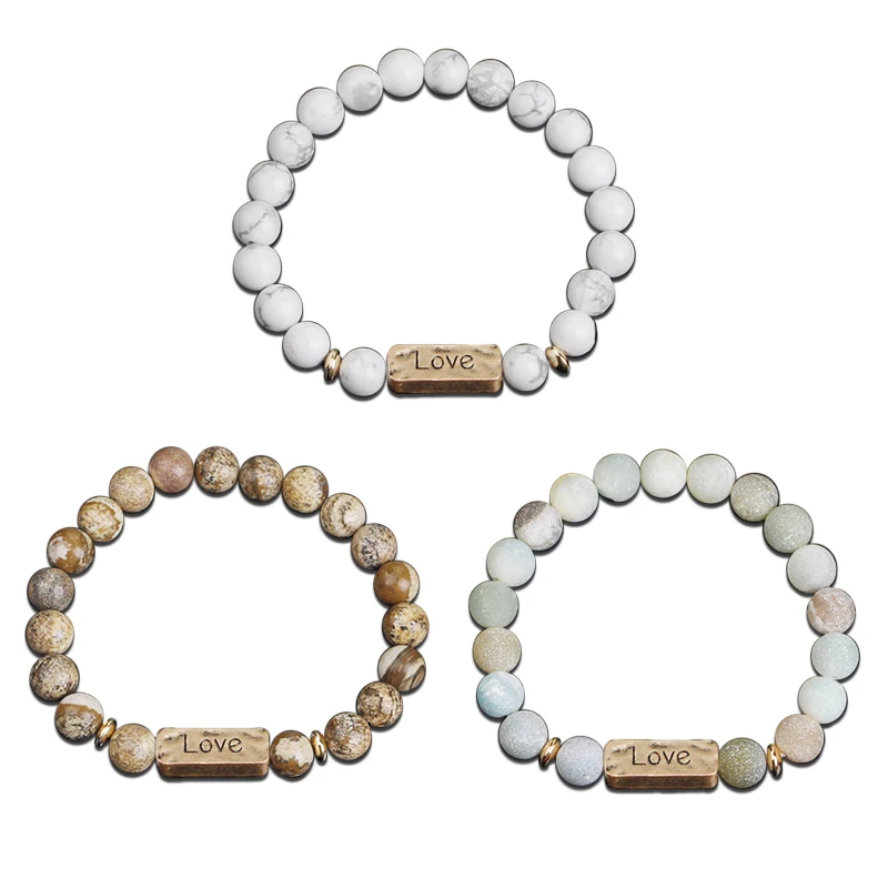 New arrival high quality inspirational engraved love beaded bracelet 8mm natural stone stretch bracelets
New arrival high quality inspirational engraved love beaded bracelet 8mm natural stone stretch bracelets