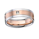anillos de acero inoxidable de las mujeres jewelry rose gold plated ring big stone rings simple gold plated ring designs