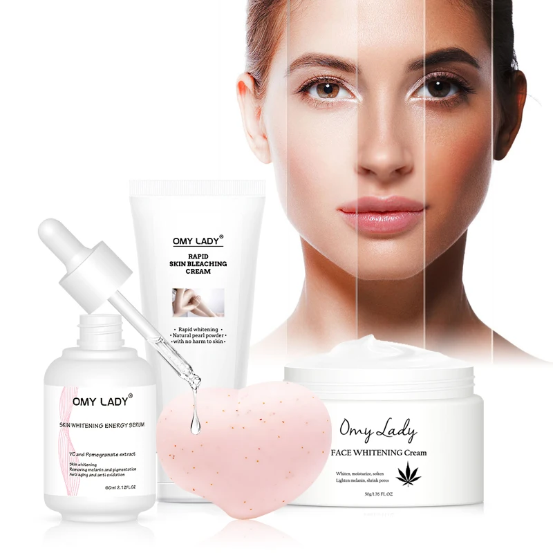 4pcs set whitening serum face and body cream exfoliating soap brightening skin care set
4pcs set whitening serum face and body cream exfoliating soap brightening skin care set