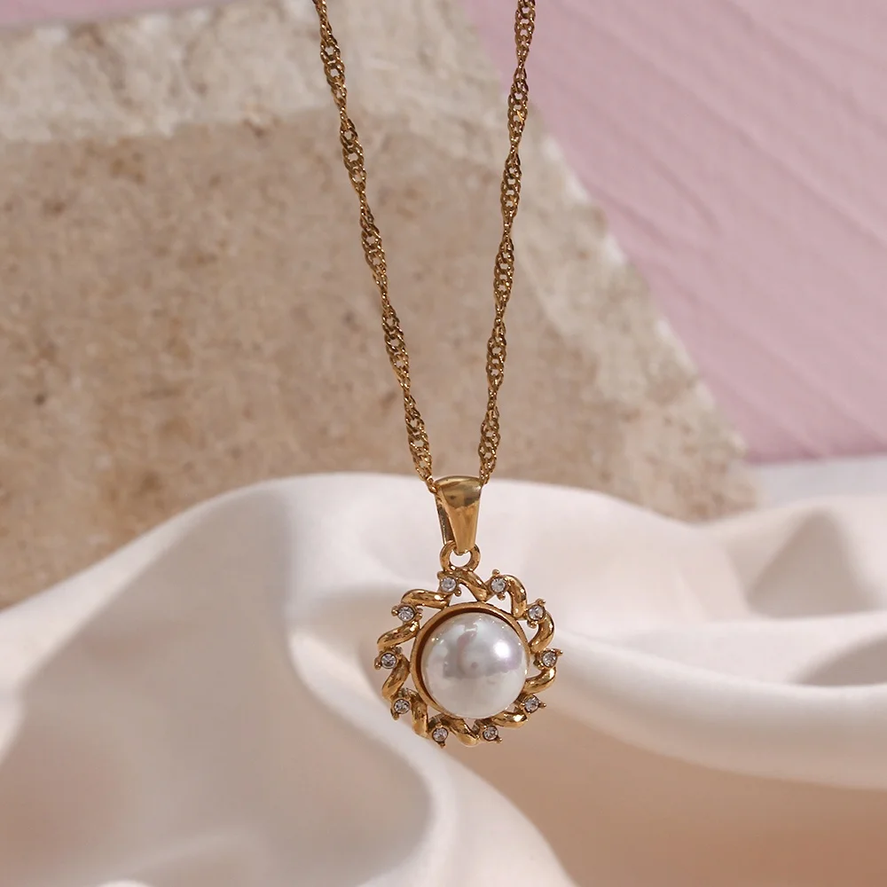 2021 New Design Big Freshwater Pearl Sun Shape Rhinestone Stainless Steel Tarnish Free Necklace, Gold
2021 New Design Big Freshwater Pearl Sun Shape Rhinestone Stainless Steel Tarnish Free Necklace, Gold