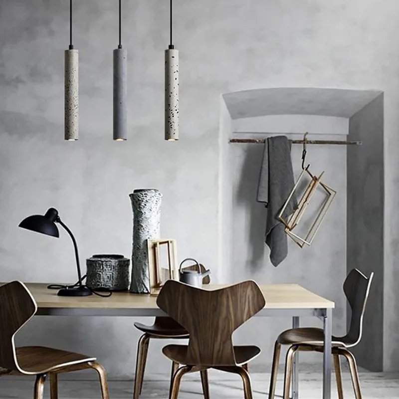 Nordic style modern cement light decorative home hotel terrazzo hanging pendant light