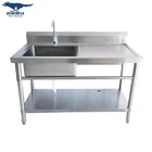 304 Commercial Free Standing Kitchen Stainless Steel Sink Work Table