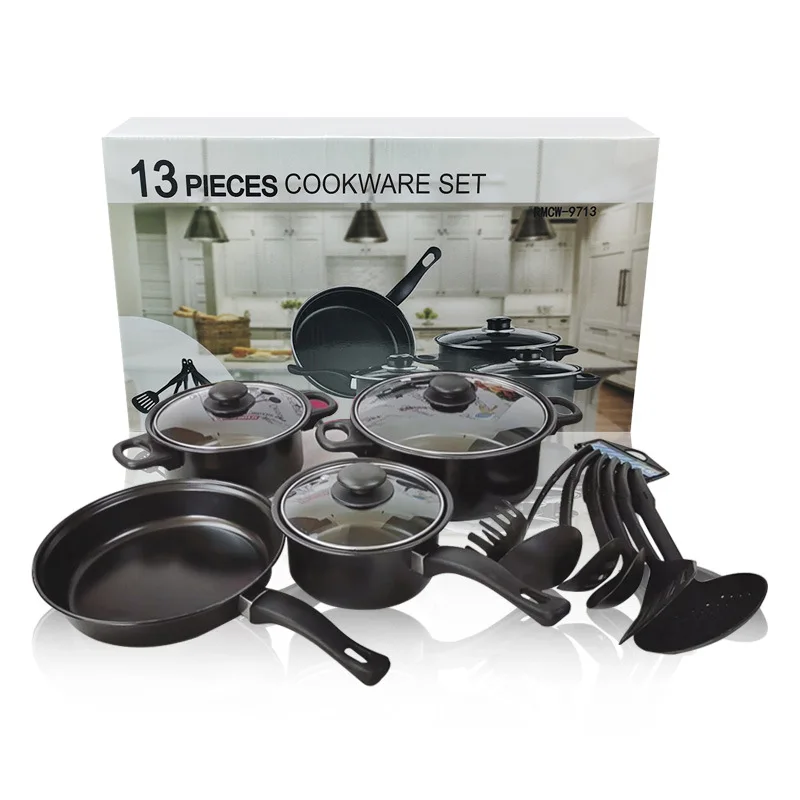Amazon hot sells 13 in 1 non stick cookware sets with cover Kitchen creamer frying pan set
Amazon hot sells 13 in 1 non stick cookware sets with cover Kitchen creamer frying pan set