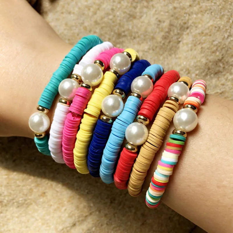 Fashion Summer elastic Heishi Bead Bracelet Beach Handmade Pearl bracelet jewelry, As photo
Fashion Summer elastic Heishi Bead Bracelet Beach Handmade Pearl bracelet jewelry, As photo