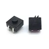 Black Push Button Switch 4Pins Bent Feet Flashlight Switch 1212-214A 12*12mm ON-ON-OFF