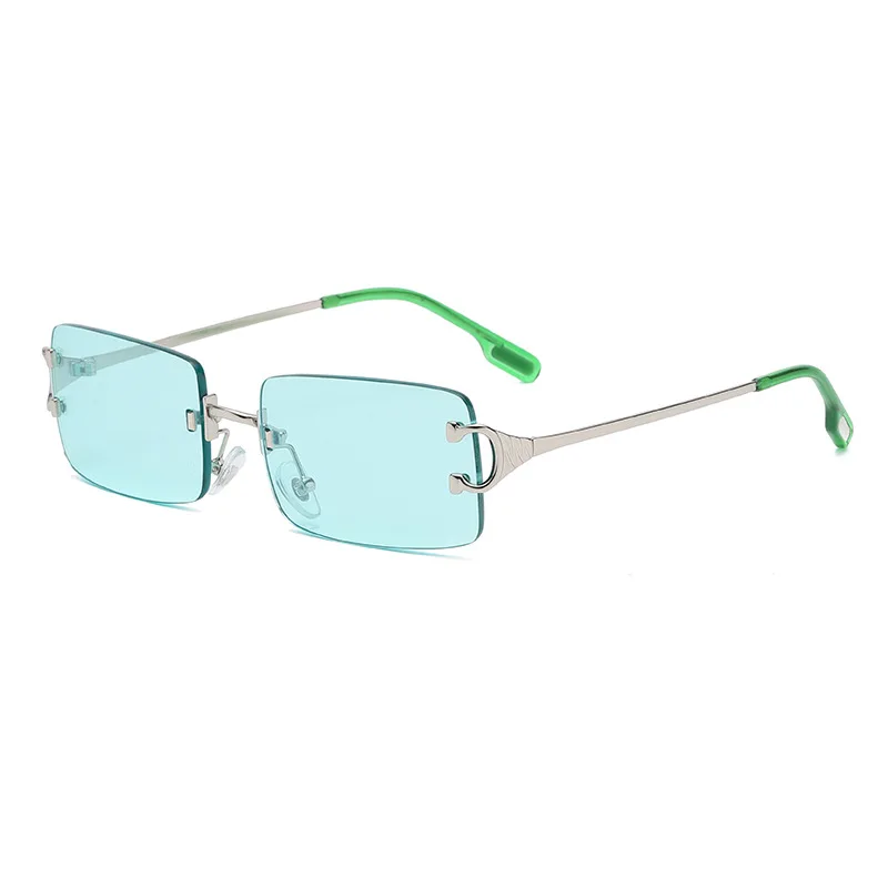 Hot selling 2021 newest women fashion diamond small square rimless green sun glasses sunglasses wholesale with custom logos
Hot selling 2021 newest women fashion diamond small square rimless green sun glasses sunglasses wholesale with custom logos
