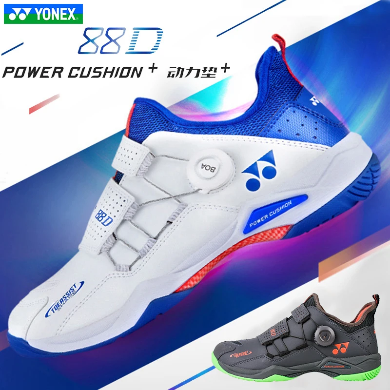 

Yonex Badminton Shoes 88 DIAL Power Cushion, White/ blue, bright red