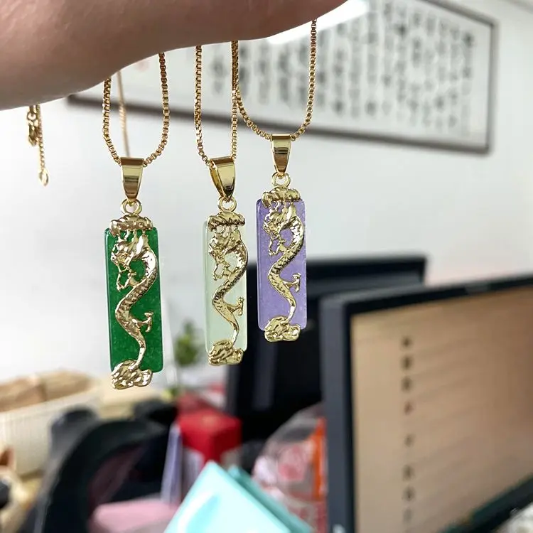 Wholesale Green Jade Pendant Necklace With Gold Plated Dragon Pendant Necklace Hot Selling, Baby green , green , purple
Wholesale Green Jade Pendant Necklace With Gold Plated Dragon Pendant Necklace Hot Selling, Baby green , green , purple