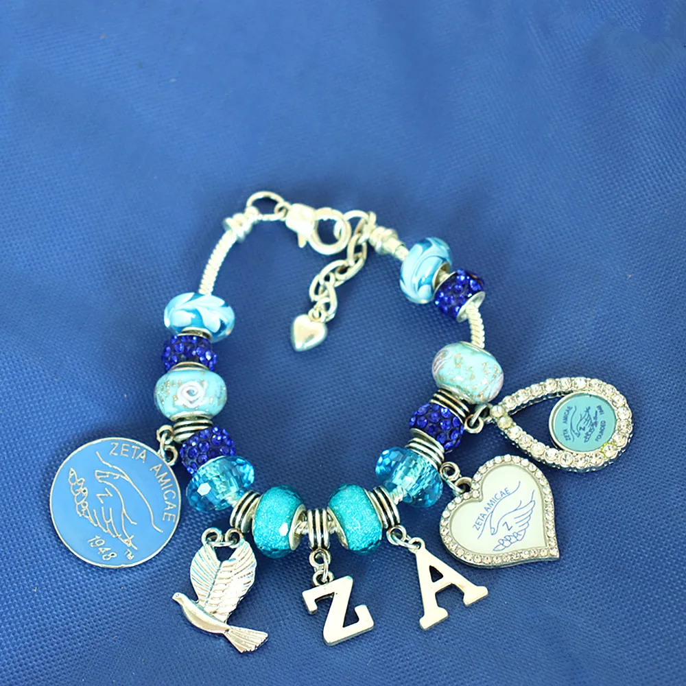 Handmade European Beaded Bracelet Sorority ZA Letters Sign Founded 1948 Dove Zeta Amicae Bracelets Jewelry With Snake Chain
Handmade European Beaded Bracelet Sorority ZA Letters Sign Founded 1948 Dove Zeta Amicae Bracelets Jewelry With Snake Chain