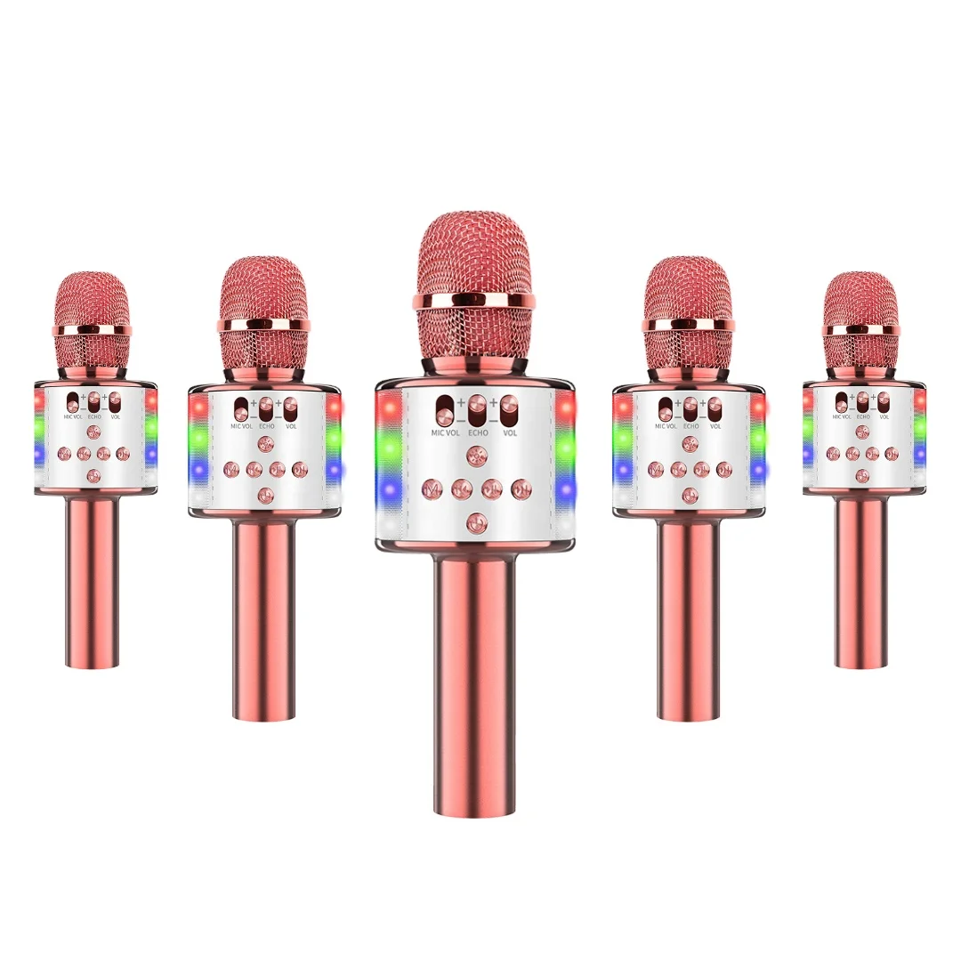 Karaoke Wireless Microphone Machine with LED Lights, Portable Hand held Microphone for Kids
Karaoke Wireless Microphone Machine with LED Lights, Portable Hand held Microphone for Kids