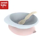 Custom Food Grade BPA Free Baby Gifts Baby Dinnerware Suction Baby Bowl with Spoon and Lid