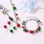 Set Europe And The United States New Necklace Set Jewelry Colorful Bell Bracelet Earrings Christmas Ornaments