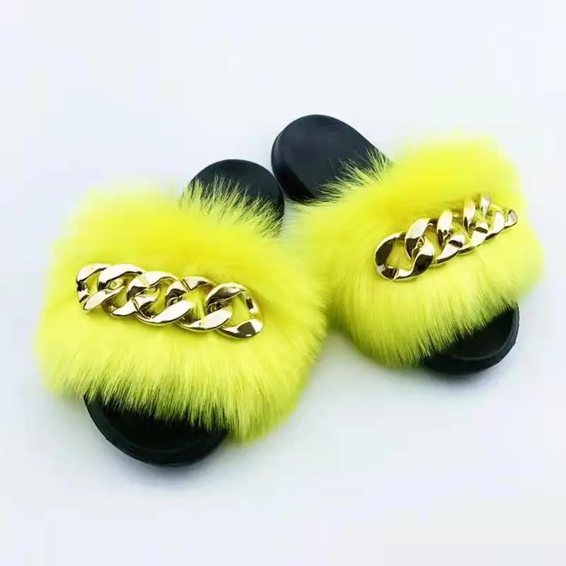 Fox Sandals Furry Fur Slippers Fluffy Raccoon fur slides with Gold Chain Fur Slides For Women, Customized color
Fox Sandals Furry Fur Slippers Fluffy Raccoon fur slides with Gold Chain Fur Slides For Women, Customized color