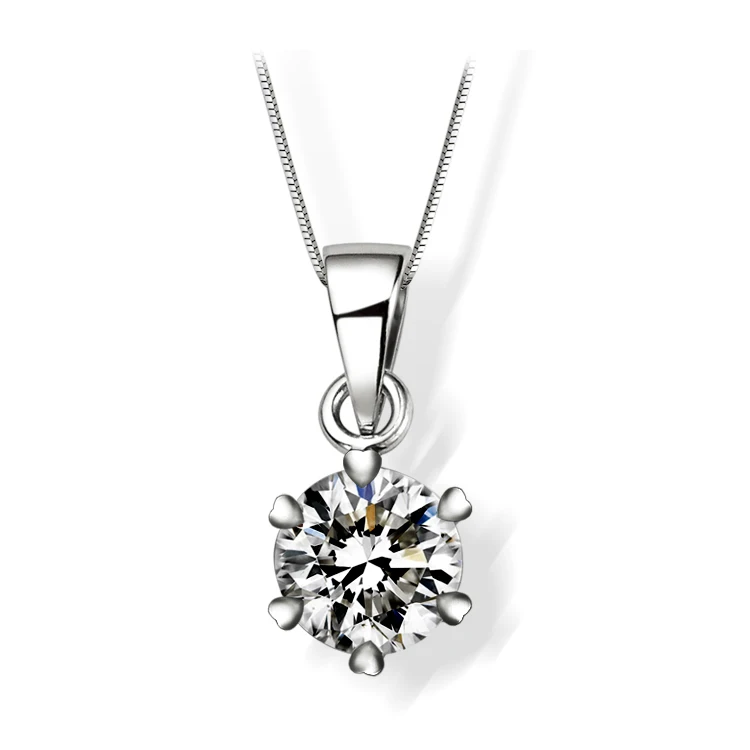 Simple Design Wholesale Cheap Jewelry 925 Silver Round Brilliant Cut Single Zircon Stone Pendant For Lady
Simple Design Wholesale Cheap Jewelry 925 Silver Round Brilliant Cut Single Zircon Stone Pendant For Lady