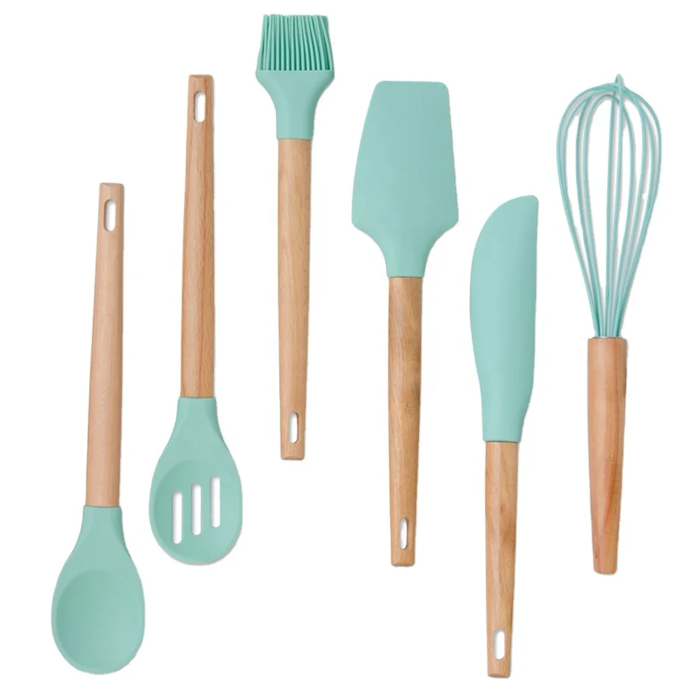 Hot Silicone Kitchen Tools Cooking Sets Soup Spoon Spatula Non-stick Shovel with Wooden Handle Special Heat-resistant Design, Light green
Hot Silicone Kitchen Tools Cooking Sets Soup Spoon Spatula Non-stick Shovel with Wooden Handle Special Heat-resistant Design, Light green
