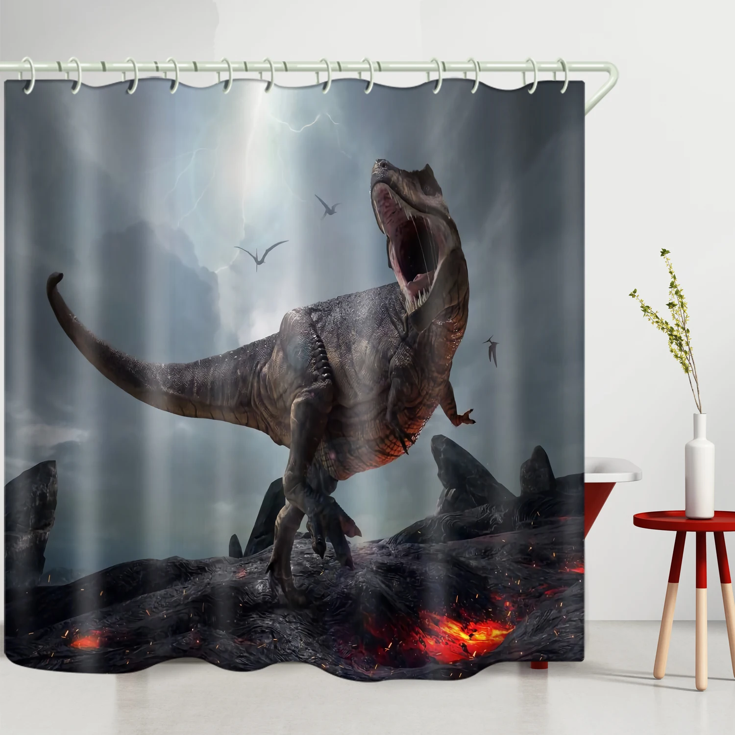 Tyrannosaurus theme bathroom waterproof and mildew proof 100% polyester shower curtain partition toilet bathroom curtain, Picture
Tyrannosaurus theme bathroom waterproof and mildew proof 100% polyester shower curtain partition toilet bathroom curtain, Picture