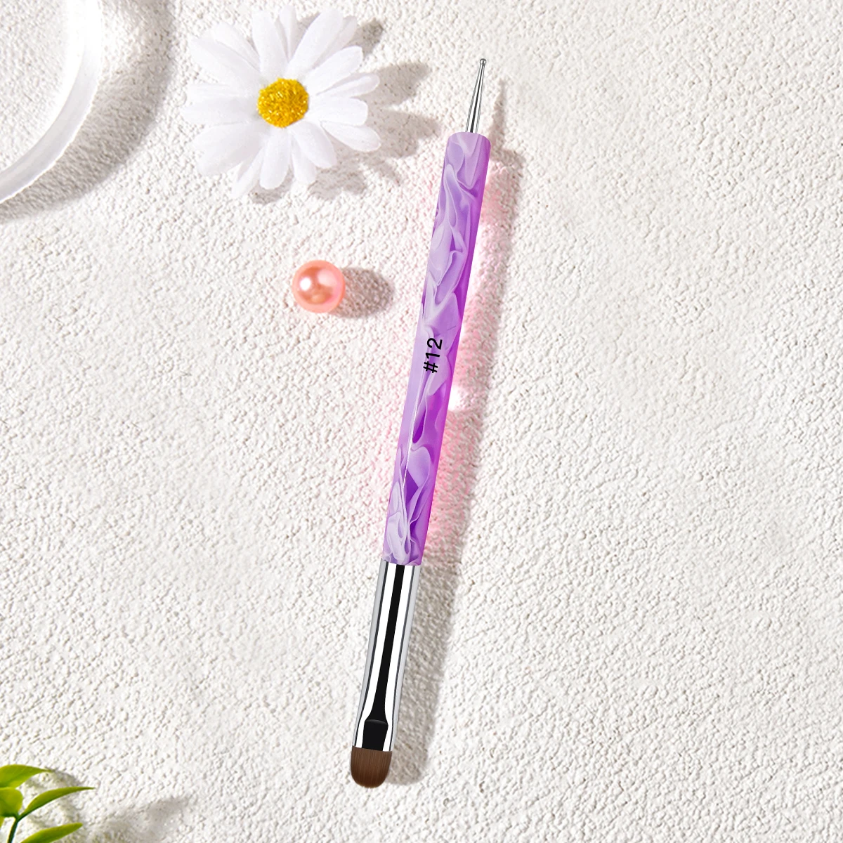 Premium Purple Marble Handle 2 way Acrylic French Manicure Nail Art Brush Nylon Hair Nail French Brush #12 With Dotting Pen
Premium Purple Marble Handle 2 way Acrylic French Manicure Nail Art Brush Nylon Hair Nail French Brush #12 With Dotting Pen