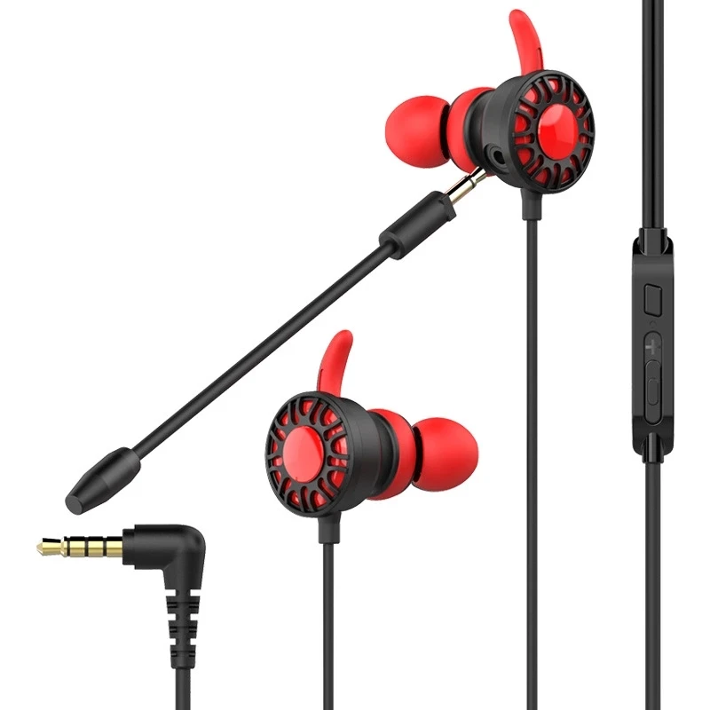 Professional Wired Games Stereo Mobile In-ear Earphone Plug-in Gaming Headphone With Microphone, Black red pink
Professional Wired Games Stereo Mobile In-ear Earphone Plug-in Gaming Headphone With Microphone, Black red pink