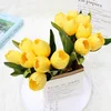 P173 High-grade imitation bouquet PU mini tulip feel wedding flowers plastic decorative flowers