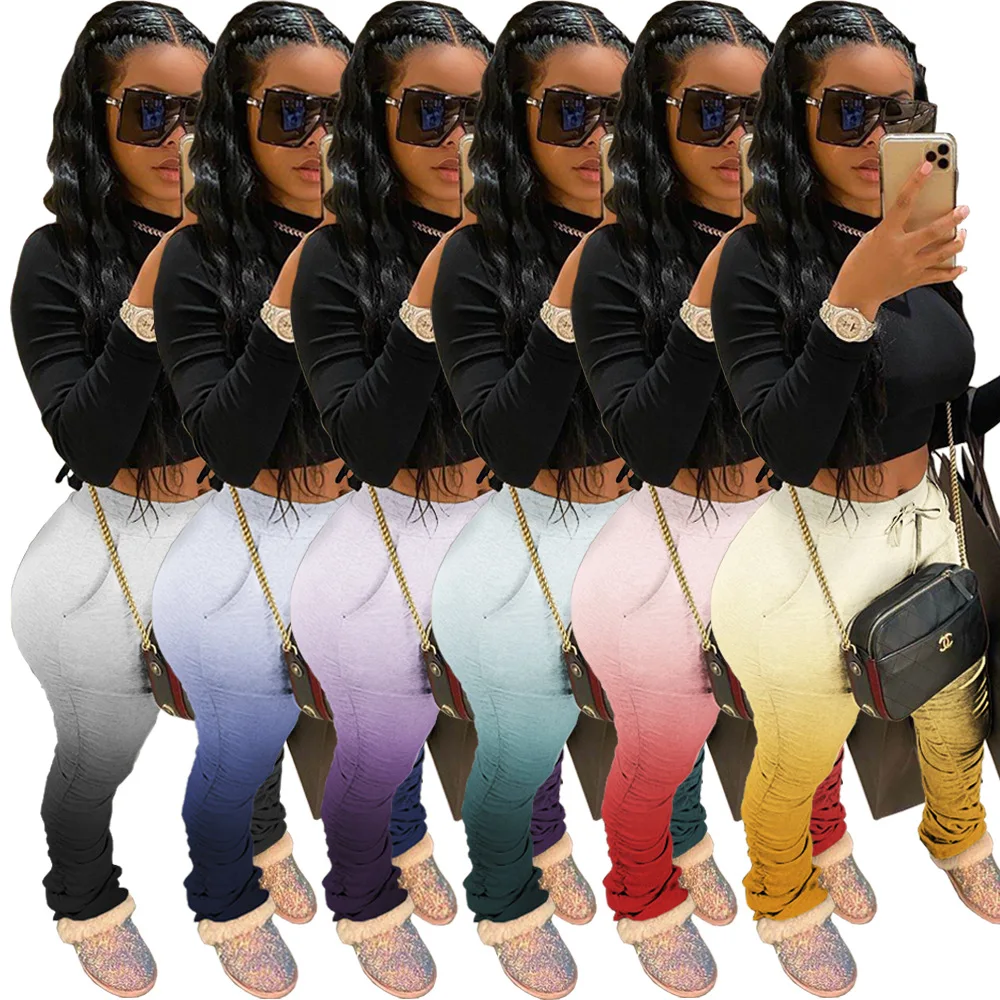 FM-GL6253 Women's pants gradually changing color temperament to lift the buttock slim small leg pants 2020, As pictures
FM-GL6253 Women's pants gradually changing color temperament to lift the buttock slim small leg pants 2020, As pictures
