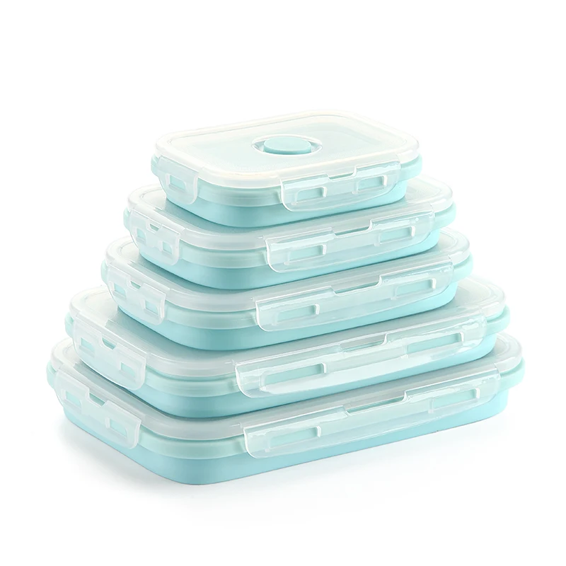 Silicone collapsible microwavable lunch box food storage container 4pcs set, Customized
Silicone collapsible microwavable lunch box food storage container 4pcs set, Customized