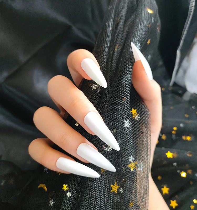 Super Long stiletto nails artificial false press on nails white premium press on nails supplier vendor manufacturer
Super Long stiletto nails artificial false press on nails white premium press on nails supplier vendor manufacturer