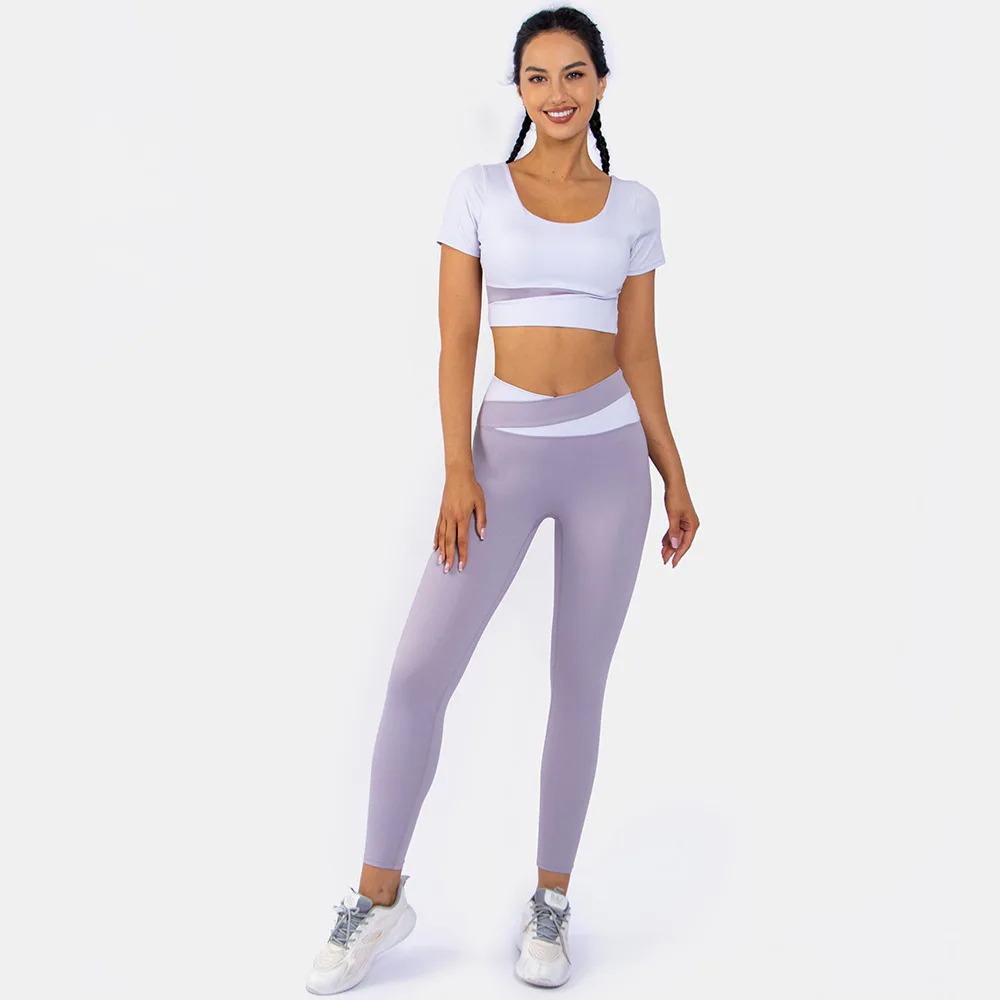 2023 New Color Block Short Sleeve Sportswear Women Gym Workout Clothing Fitness Yoga Active Wear
2023 New Color Block Short Sleeve Sportswear Women Gym Workout Clothing Fitness Yoga Active Wear