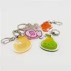Custom Clear Printed Acrylic Anime Charms Keychain with Fruit Design