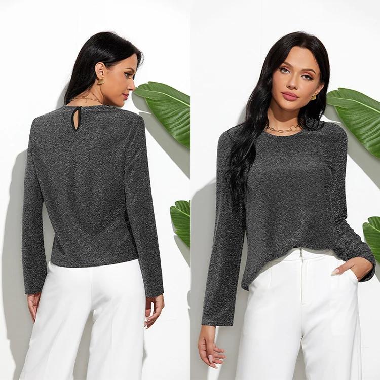 Autumn Long Sleeve T Shirt Tops Woman Blouses High Elastic Gray Women Tops Blouse Sexy
Autumn Long Sleeve T Shirt Tops Woman Blouses High Elastic Gray Women Tops Blouse Sexy