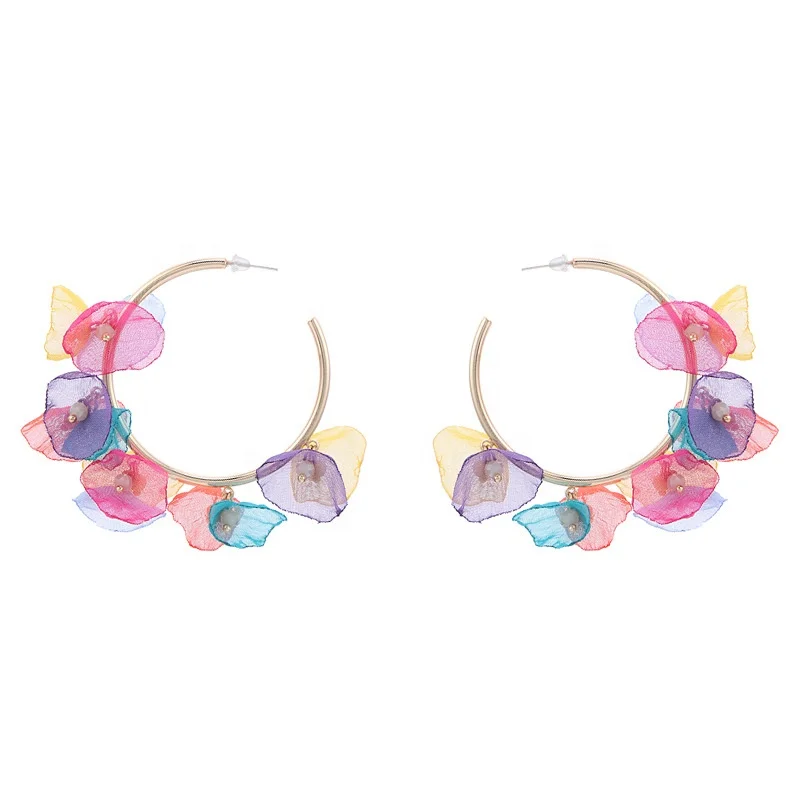Bohemian Colorful Hoop Flower Earrings for Women Fashion Cute Gold Big Round Geometric Yarn Trendy Ear drop Wedding Jewelry
Bohemian Colorful Hoop Flower Earrings for Women Fashion Cute Gold Big Round Geometric Yarn Trendy Ear drop Wedding Jewelry