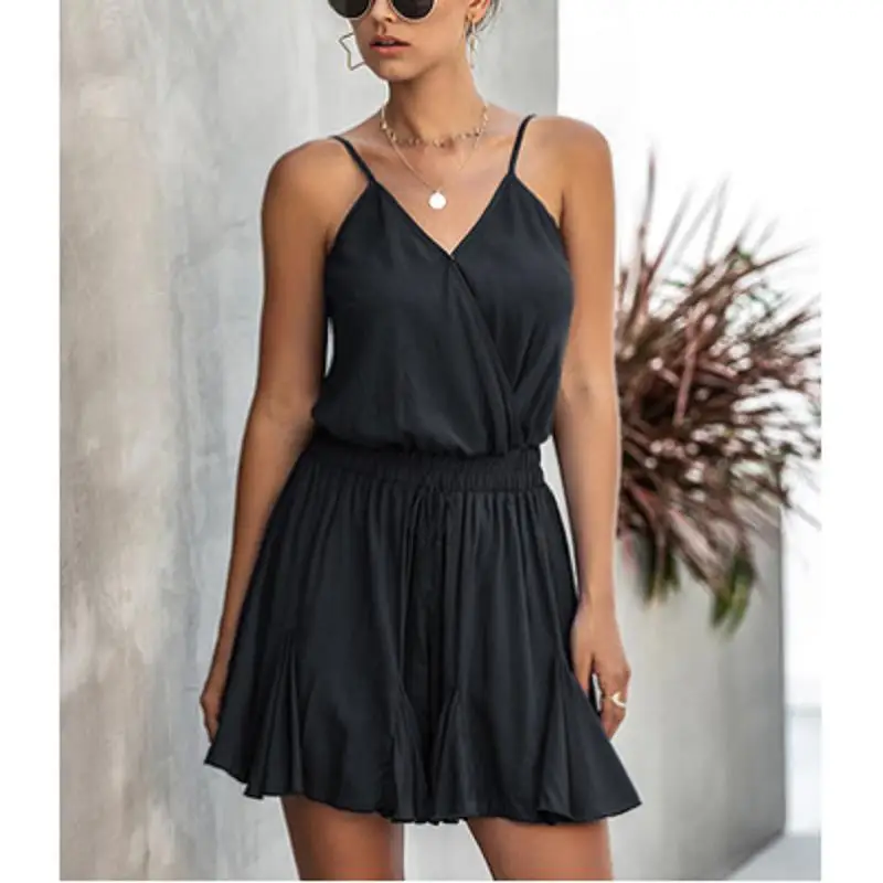 Hot 2020 Summer Fashion Sexy Spaghetti Strap V-neck Elastic Waist Solid Color White Black Cotton Romper Women Sexy, Red,blue cheap clothing black romper women
Hot 2020 Summer Fashion Sexy Spaghetti Strap V-neck Elastic Waist Solid Color White Black Cotton Romper Women Sexy, Red,blue cheap clothing black romper women
