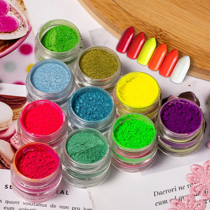 Popular Nail Candy Halo Dye Powder 1G 6 Colored Pearl High Brightness Candy Fluorescent Acrylic Powder Nails, 6colors
Popular Nail Candy Halo Dye Powder 1G 6 Colored Pearl High Brightness Candy Fluorescent Acrylic Powder Nails, 6colors
