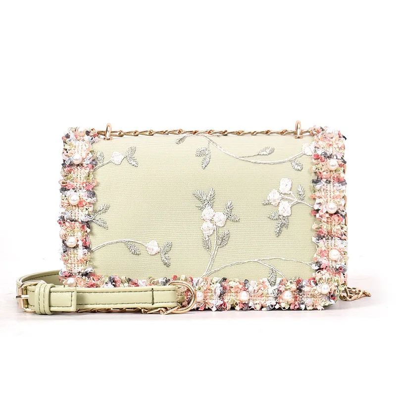 Promotional korean version lace flower and Pearl Square handbag pu leather chain shoulder bag for women, White,green,pink
Promotional korean version lace flower and Pearl Square handbag pu leather chain shoulder bag for women, White,green,pink