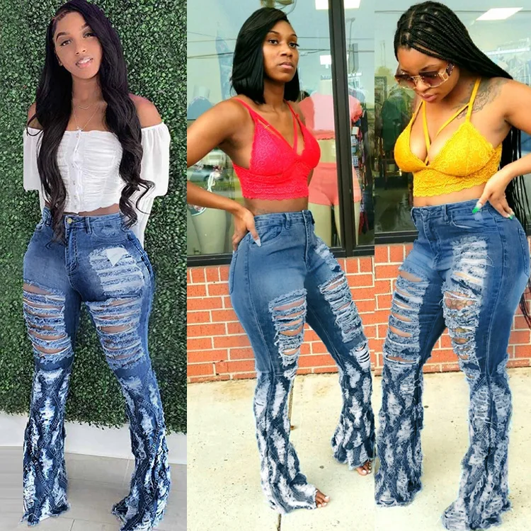 Hot selling solid Color ripped stitching women jeans pants casual Bell Bottom Denim Pants Women Jeans
Hot selling solid Color ripped stitching women jeans pants casual Bell Bottom Denim Pants Women Jeans
