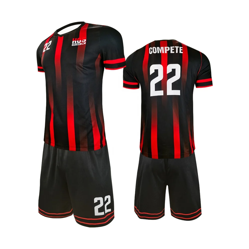 HOSTARON Wholesale Custom Design Breathable Printing Soccer Wear Football Jersey Sets
HOSTARON Wholesale Custom Design Breathable Printing Soccer Wear Football Jersey Sets