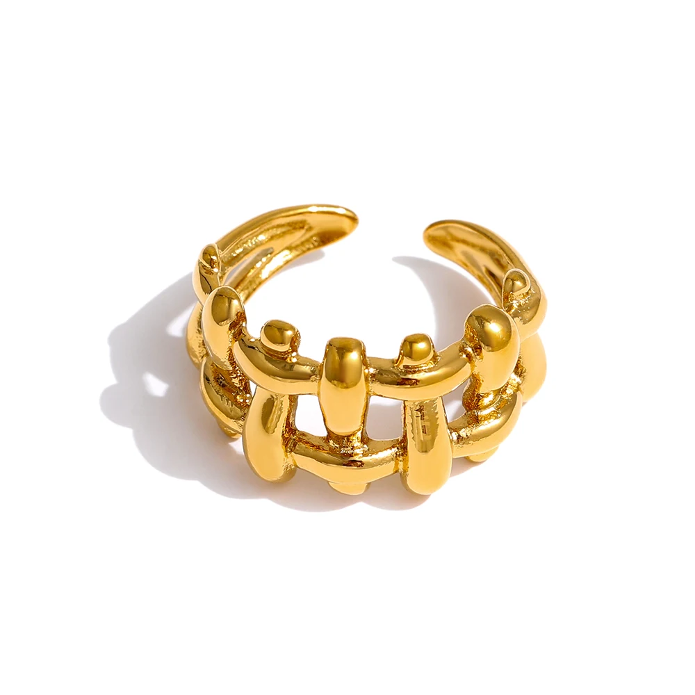 JINYOU Statement Metal 18K Gold Plated Trendy Ring Waterproof Jewelry 316L Stainless Steel Chain Ring
JINYOU Statement Metal 18K Gold Plated Trendy Ring Waterproof Jewelry 316L Stainless Steel Chain Ring