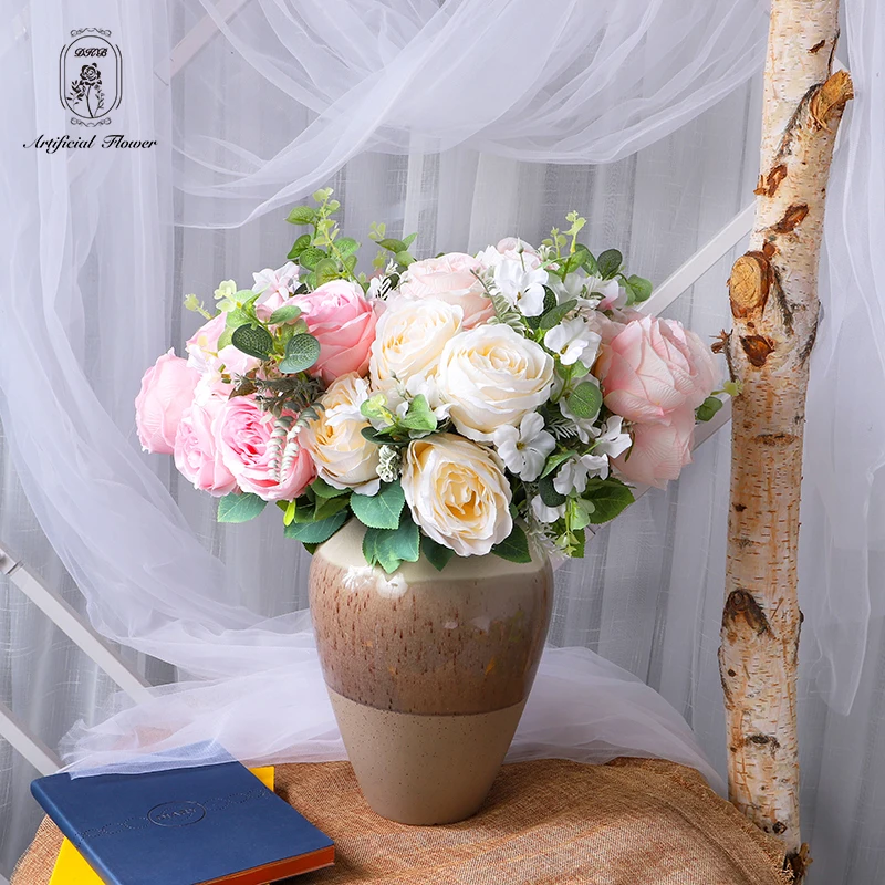DKB Hot Selling High Quality 10 Branch Rose Artificial Flower Bunch For Home and Wedding Decoration
DKB Hot Selling High Quality 10 Branch Rose Artificial Flower Bunch For Home and Wedding Decoration
