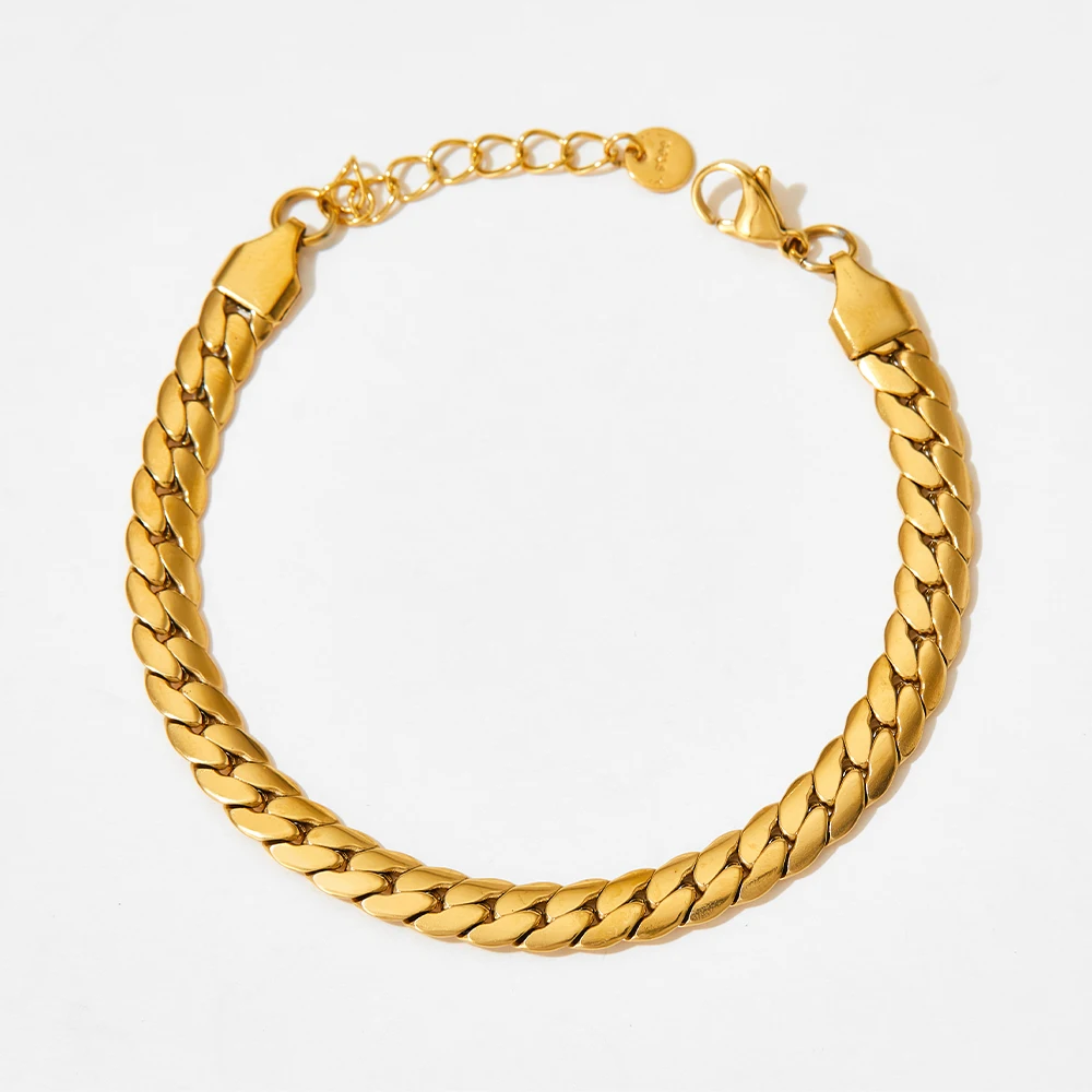 Water Proof Chunky Cuban Chain Bracelet Gold Plated Stainless Steel Chain Bracelets Women Tarnish Free Jewelry
Water Proof Chunky Cuban Chain Bracelet Gold Plated Stainless Steel Chain Bracelets Women Tarnish Free Jewelry